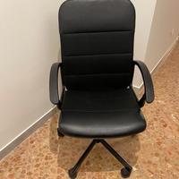 IKEA RENBERGET sedia girevole nera con braccioli