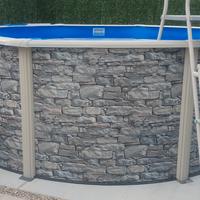 Piscina fuori terra in acciaio Gre effetto Pietra