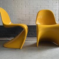 VITRA Coppia di VERNER PANTON in resina Giallo