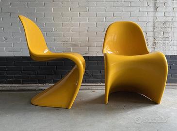 VITRA Coppia di VERNER PANTON in resina Giallo