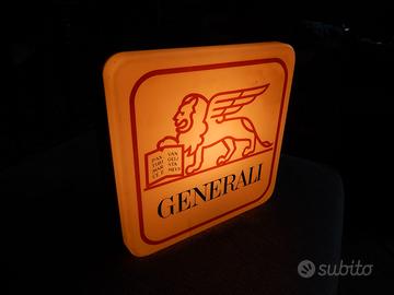 Vintage LAMPADA e INSEGNA GENERALI ASSICURAZIONI
