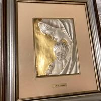 Quadro argento e oro Madonna con Bimbo Italsilver