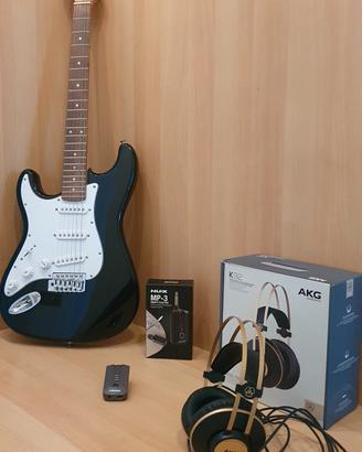 kit chitarra per mancini + multieffeto e cuffie