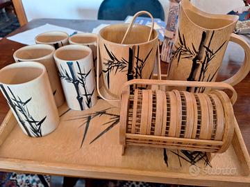 servizio completo drink in bambù 