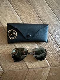 Ray Ban Aviator specchio argento originali