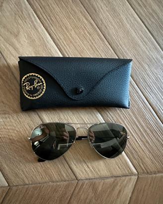 Ray Ban Aviator specchio argento originali