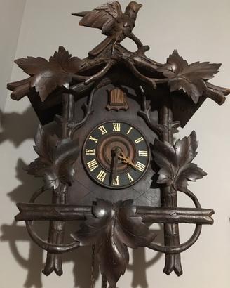Orologio cucù in legno foresta nera cinque foglie