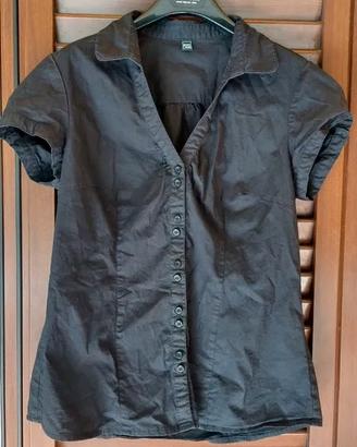 Camicia Nera a Maniche Corte