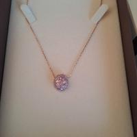 Collana argento rosato con ciondolo zirconi lilla