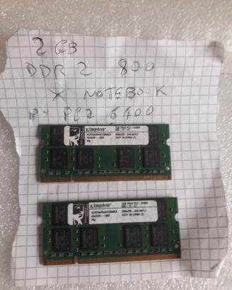 Scheda memoria PC2 6400 2GB DDR2 800 SODIMM RAM NO