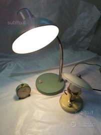 Set vintage lampada-abajour-sveglia verdino
