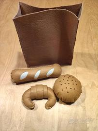 Set giocattolo pane in tessuto