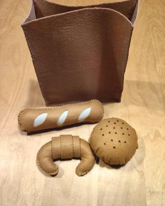 Set giocattolo pane in tessuto