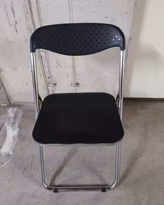 N.4 Sedie d'attesa pieghevoli polipropilene, Nero