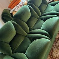 Salotto in velluto verde cactus anni 70 
