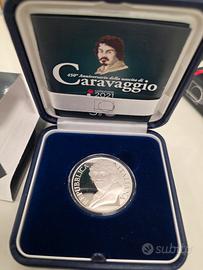 Moneta numismatica anniversario Caravaggio Italia