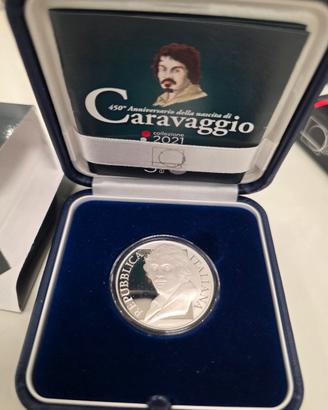Moneta numismatica anniversario Caravaggio Italia