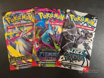 🚨 X3 pacchetti bustine carte pokémon sealed ita 