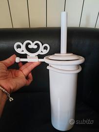 Set spazzola wc e porta rotolo shabby Iperceramica