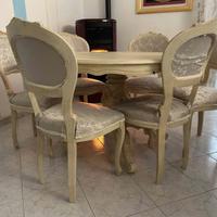Tavolo Shabby rotondo allungabile sabbiato