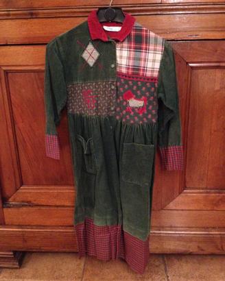Abito bambina patchwork vellutino 10 anni