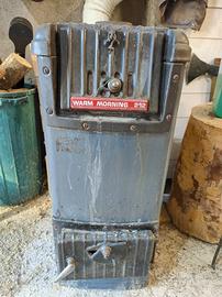 Stufa bruciatutto con canna fumaria e refrattari