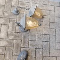 lampioncino + lampadario in ferro battuto