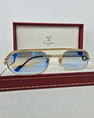 Occhiali da sole Cartier Must Louis oro 22K Custom