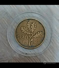 20 Lire Italia 1958 – Modello “Quercia” 