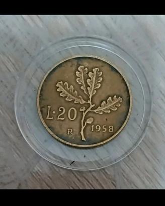 20 Lire Italia 1958 – Modello “Quercia” 