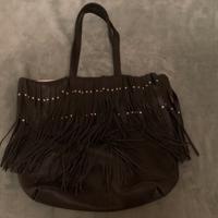 Borsa a spalla Roberto Cavalli in pelle nera con f