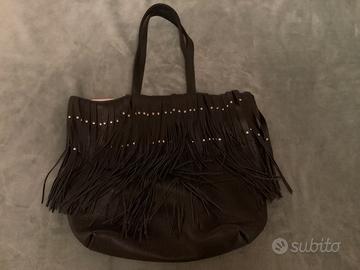 Borsa a spalla Roberto Cavalli in pelle nera con f