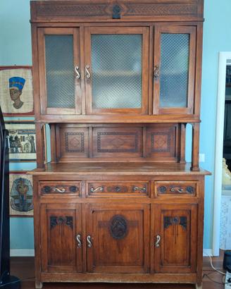 Credenza antica primi ’900 con alzata vetrata