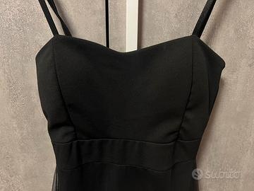 Vestito tubino nero con velo tg M piazza italia