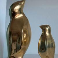 Coppia di pinguini ottone Vintage