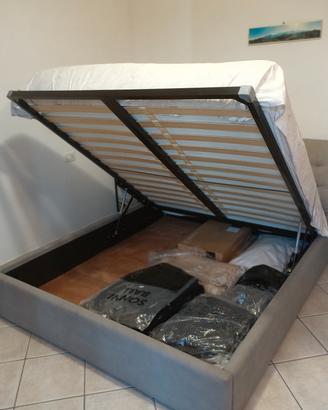Letto contenitore matrimoniale e materasso 