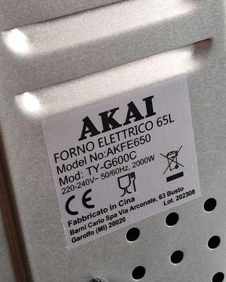 Forno Elettrico Akai 65 Litri - Funzionante