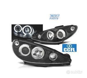 FARI PEUGEOT 206 98-08 ANGEL EYES CCFL FONDO NERO