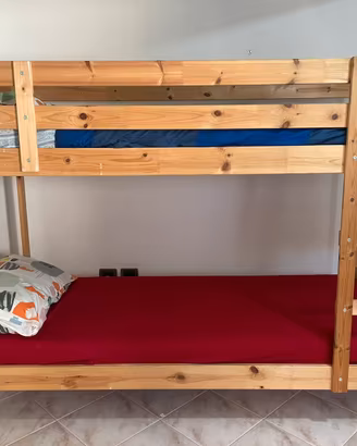 Letto a Castello in Legno+2 Materassi inclusi