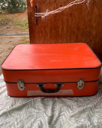 Valigia Rigida Vintage Anni '70 Arancione