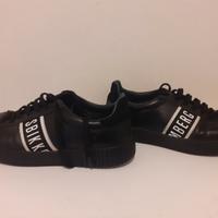 SCARPE BIKKEMBERGS SNEAKERS UOMO PELLE NERA n° 41