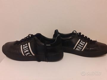 SCARPE BIKKEMBERGS SNEAKERS UOMO PELLE NERA n° 41