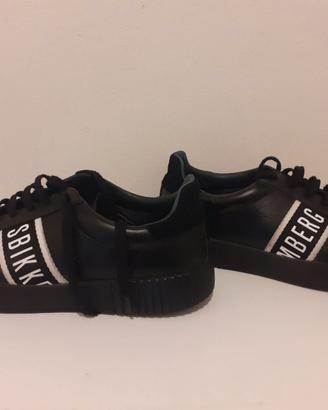 SCARPE BIKKEMBERGS SNEAKERS UOMO PELLE NERA n° 41