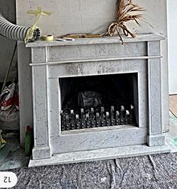 Camino completo in marmo e focolare ghisa