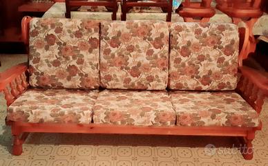 Divano 3 posti stile rustico 