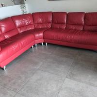 Divano angolare rosso