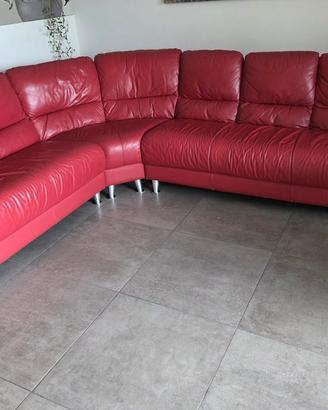 Divano angolare rosso