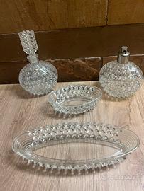 Servizio da toletta vintage in vetro