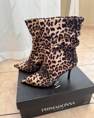Stivali tacco Primadonna leopardati