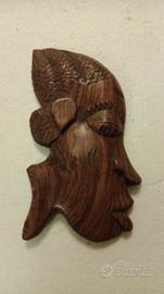 maschera bassorilievo  africana in legno 